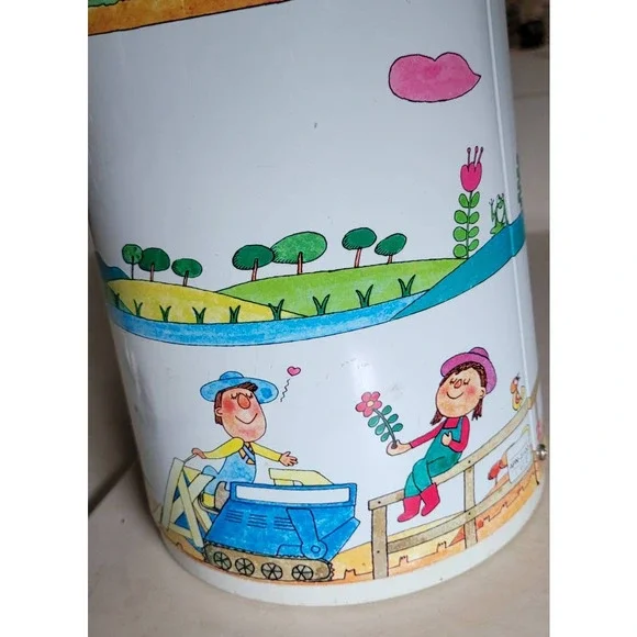 Everest National Vacuum Bottle Vintage Multi-Cup Coffee Carafe w/ Farm Scene - Picture 8 of 8